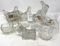 Clear chicken on nest, rabbit, dog candy dishes and ring holders