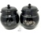 Two black amethyst cookie jars