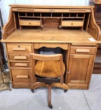 Oak Roll Top Desk