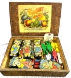 Banquet brand Turner Frazer Mercantile Company Saint Joseph Missouri box and wooden toys