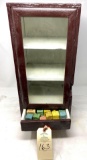 Display case with children's blocks