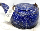 Wrought iron range company St. Louis Missouri cast Enameled teapot