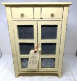 Doll size punched tin pie safe