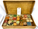 Wooden box with children's blocks