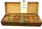 Wooden box with picture Dominos