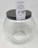 Round glass counter jar