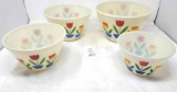 Fire king nest of 4 tulip bowls