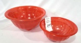 Two vintage red bowls