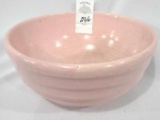 Pink ribbed crock bowl