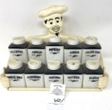 Vintage chef plastic spice set