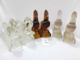 Three sets of glass horse bookends