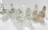 Four sets of glass horse bookends