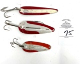 Three Red and White Lures