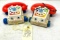 Two vintage Fisher-Price chatter telephones