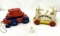 Vintage playskool Gary wagon and other wooden pull toy