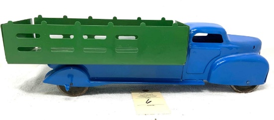 Antique pressed steel repainted livestock truck