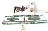 Three Ertl NIB army tank model kits