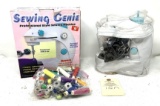 Vintage Sewing Genie sewing machine inbox with additional thread