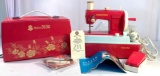 Vintage Sister Zig Zag electric child size sewing machine in case