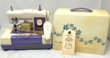 Vintage Sears Deco Matic child size electric sewing machine in case