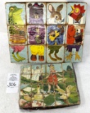 Two vintage wooden block puzzles