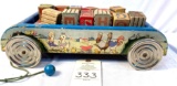 Antique wagon with wooden blocks