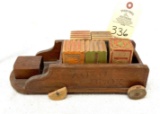 Vintage auto blog and wooden blocks