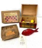 Vintage wooden blocks and toys