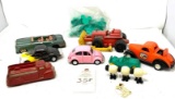 Vintage cars, trucks, and plastic Mickey mouse heads