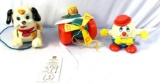 Three vintage Fisher-Price pull toys