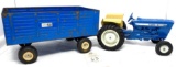 Vintage Ertl 4600 Ford tractor and The Big Blue Wagon