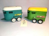 Two vintage Nylint horse trailers