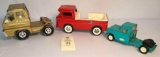 Three vintage Structo truck toys