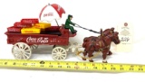 Vintage Cast Iron CocaCola Horse and Wagon