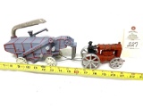 Vintage Cast Iron Tractor and McCormick-Deering Threshing Machine