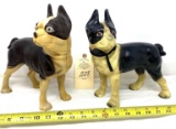 Two Vintage Cast Iron French Bulldogs