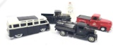 4 Item Lot- 2 Ertl Truck Banks, Jada Volkswagon Bus, Black Chevy Truck