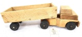 Large Hardwood Toy Semi Truck and Trailer