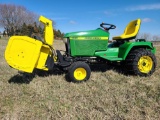 John Deere 445 All Wheel Steer Garden Tractor w/JD 47 Quick Hitch Snow Blower