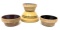 Four antique crock bowls