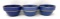 Three antique USA blue crock bowls