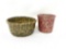 Two vintage spongeware crocks