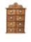 Vintage wooden spice cabinet with eight drawers and porcelain handles