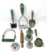 Vintage green handled kitchen items