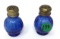 Antique blue salt and pepper shakers - Japan