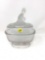 Antique Westward Ho oval frosted and clear glass compote