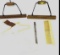 Antique combs, hangers and stockings