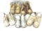 Five pair of vintage baby shoes