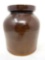 Antique brown crock jar