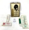 Vintage advertising thermometers and scraper